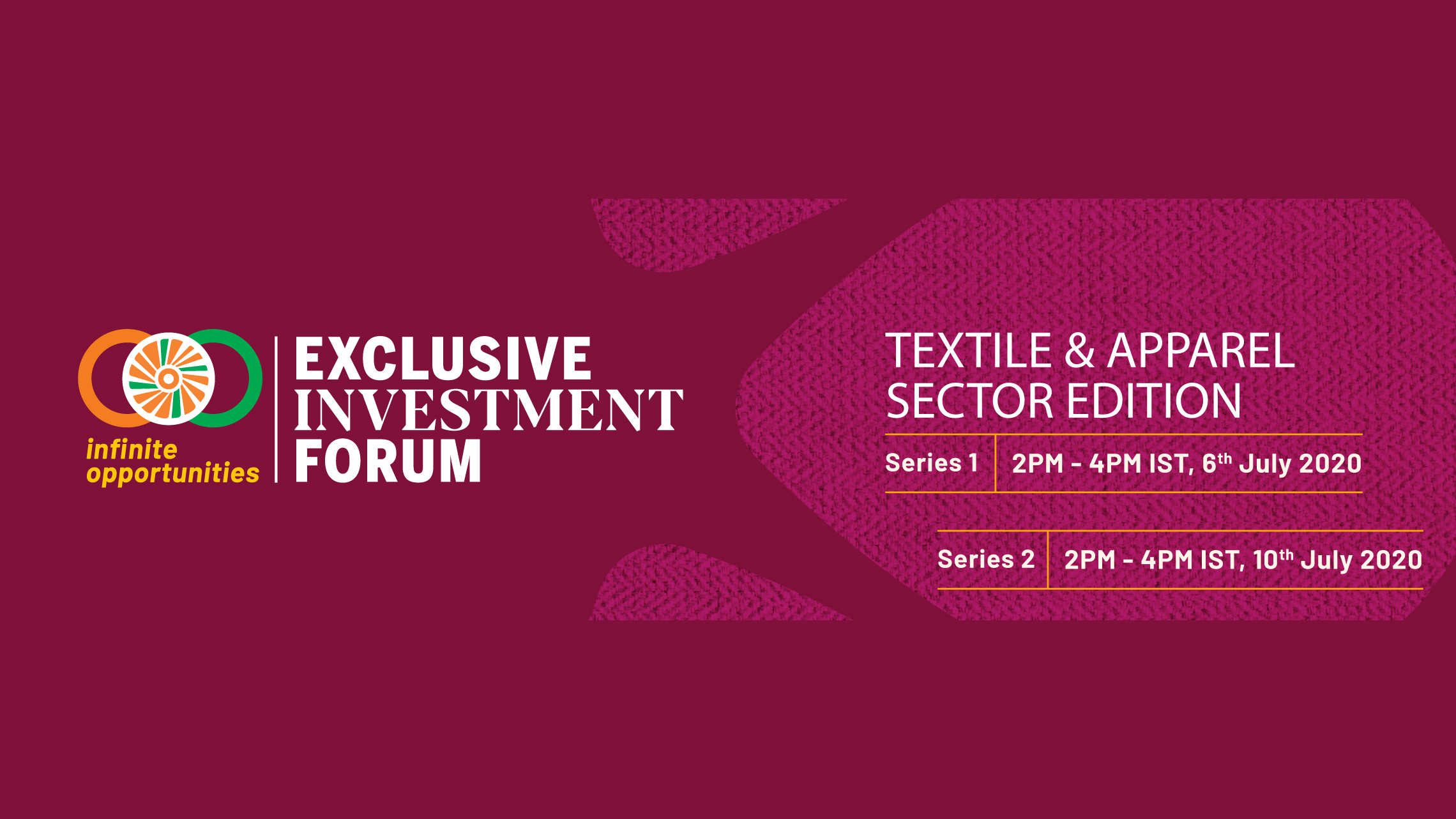 nvest India Exclusive Investment Forum: Textiles and Apparel Edition Banner